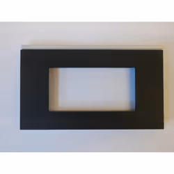 Plaque de finition pierre anthracite 4 modules horizontal entraxe 57mm finition dark rock serie Gallery HAGER WXP4434 Plaque  ...