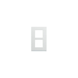 Hager - Plaque Gallery plastique Verticales Entraxe 57 mm - 2 postes - Blanc pure - WXP0022