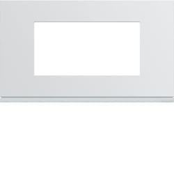 plaque de prise 4 modules Gallery - Entraxe 57mm - Blanc Pure - WXP0034 - Hager