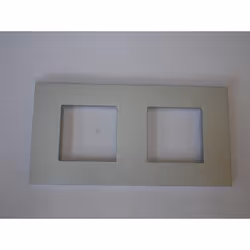 Plaque de finition 2 postes 4 modules horizontale gris Titane entraxe 71mm pour appareillage série Gallery HAGER Plaque galle ...