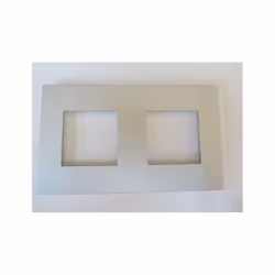 Plaque double verticale couleur gris titane 2 Postes entraxe 71mm pour appareillage mural Gallery Hager WXP0142 Plaque galler ...