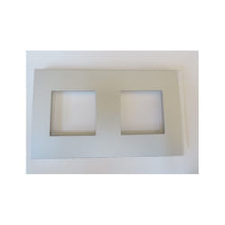 Hager - Plaque double verticale couleur gris titane 2 Postes entraxe 71mm pour appareillage mural Gallery
