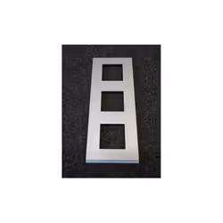 Plaque de finition 3 postes 6 modules verticale couleur gris titane entraxe 71mm série Gallery HAGER Plaque gallery plastique ...