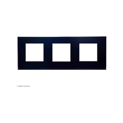 Plaque gallery plastique peint 3 postes horizontale 71mm night Hager WXP0213