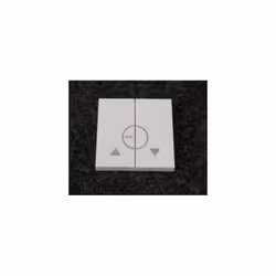 Double enjoliveur blanc pure 1 poste 2 modules avec flèches pour poussoir volet roulant série Gallery HAGER Enjoliveur bouton ...