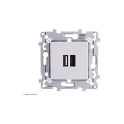 Chargeur double usb a+c Hager Essensya Finition: Blanc - Griffes: Sans griffes