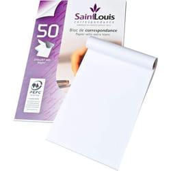 Bloc de correspondance - Papier à lettres - A4 - Blanc - 50 feuilles - Courrier - GPV