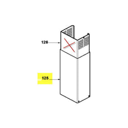 Cheminee inox inferieure pour hotte Sauter 74X6926