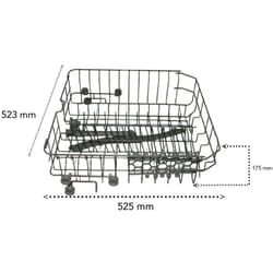Panier supérieur 525 x 523 x 175 mm