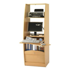 Armoire Informatique Galbée Largeur 60 cm 5 Niches - Hêtre - L 60 x l 59.1 x H 171.5 cm