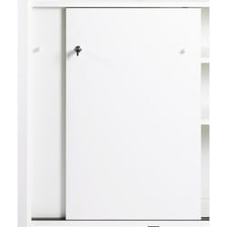 Portes coulissantes - SNACK134 - Blanc - L 49 x H 76.5 cm - 2 portes avec serrure - Éco-conçu