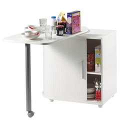 Table Pivotante - Blanc - 105x55x74.7 cm - Meuble de Rangement - Design Contemporain - Éco-conçu