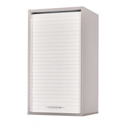Meuble Cuisine Alu Rideau Chêne Noir ou Blanc 2 Tablettes L 40 H 72 P 35 cm - Blanc - L 40 x l 35 x H 72 cm
