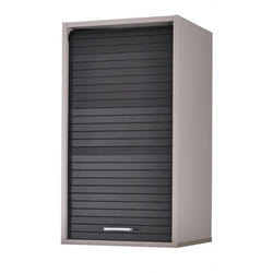 Meuble Cuisine Alu Rideau Chêne Noir ou Blanc 2 Tablettes L 40 H 72 P 35 cm - Noir - L 40 x l 35 x H 72 cm