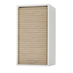 Meuble Cuisine Blanc Rideau Chêne Noir ou Alu 2 Etagères Larg 40 H 72 P 35 cm - Chêne Naturel - L 40 x l 35 x H 72 cm