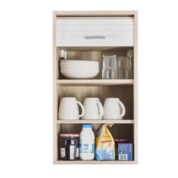 Meuble Cuisine Chêne Rideau Alu Blanc ou Noir 2 Etagères L 40 H 72 P 35 cm - Blanc - L 40 x l 35 x H 72 cm