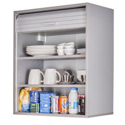 Meuble Haut de Cuisine Imitation Aluminium 2 Etagères L 60 H 72 P 35 cm - L 60 x l 35 x H 72 cm