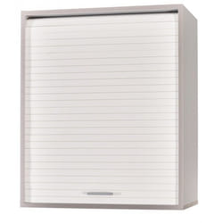 Meuble Cuisine Alu Rideau Chêne Noir ou Blanc 2 Etagères L 60 H 72 P 35 cm - Blanc - L 60 x l 35 x H 72 cm