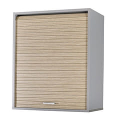 Meuble Cuisine Alu Rideau Chêne Noir ou Blanc 2 Etagères L 60 H 72 P 35 cm - Chêne Naturel - L 60 x l 35 x H 72 cm