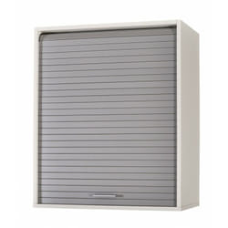 Beaux Meubles Pas Chers - Meuble haut de cuisine à rideau 60x35x72 cm blanc et gris - cook