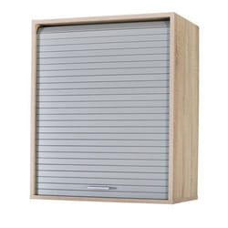 Meuble Cuisine Chêne Rideau Noir Blanc ou Alu 3 Niches L 60 H 72 P 35 cm - Aluminium - L 60 x l 35 x H 72 cm
