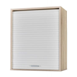 Meuble Cuisine Chêne Rideau Noir Blanc ou Alu 3 Niches L 60 H 72 P 35 cm - Blanc - L 60 x l 35 x H 72 cm