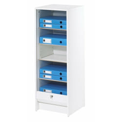 Les Tendances - Classeur à Rideau Blanc 5 Niches Serrure 37,8 x 103,8 x 38,4 cm - Coloris: Blanc