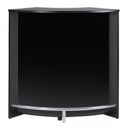 Meuble Bar Comptoir 2 Etagères Repose-Pieds Métal 1069 x 1048 x 533 cm - Noir - L 106.9 x l 53.3 x H 104.8 cm