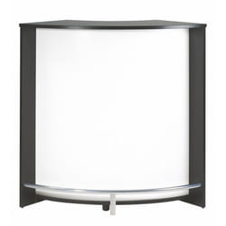 Meuble Comptoir Bar Noir 3 Niches Repose-Pieds Métal 1069 x 1048 x 533 cm - Blanc - L 106.9 x l 53.3 x H 104.8 cm