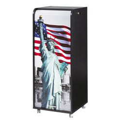 Caisson de bureau mobile contemporain noir et imprimé liberté - L 472 cm