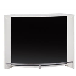 Comptoir Acceuil 2 Portes Serrure Face Noire 4 Niches L 1345 H 1048 P 553 cm - Blanc - L 134.5 x l 55.3 x H 104.8 cm