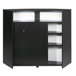 Comptoir dAccueil 2 Portes Noir 4 Niches Serrure 1345 x 1048 x 553 cm - Rock 451 - L 134.5 x l 55.3 x H 104.8 cm