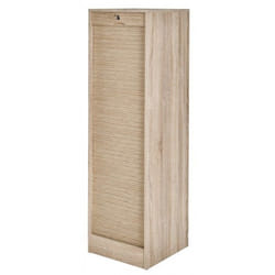 Classeur à Rideau 8 Tablettes 1 Kit Dossiers Serrure L 414 H 1404 P 44 cm - Chêne Naturel - L 41.4 x l 44 x H 140 cm