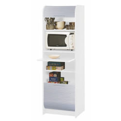 Meuble de Cuisine Micro-onde Blanc Alu 6 Niches L 582 H 1807 P 47cm - L 58.2 x l 47 x H 180.7 cm