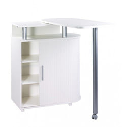 Mange-Debout Blanc Table Pivotante - L 110 x l 55 x H 105.3 cm