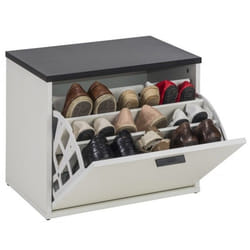 Banc Coffre à Chaussures 9 Paires - Blanc - L 53.6 x l 35.4 x H 43.6 cm