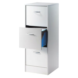 Classeur 3 Tiroirs Pour 75 Dossiers Suspendus 41,4 x 108,4 x 44 cm - Coloris: Aluminium