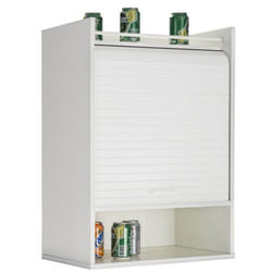 Meuble de Cuisine Blanc Rideau Noir ou Blanc 4 Niches L 54 H 76.6 P 35.4 cm - Blanc - L 54 x l 35.4 x H 76.6 cm