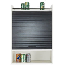 Meuble de Cuisine Blanc Rideau Noir ou Blanc 4 Niches L 54 H 76.6 P 35.4 cm - Noir - L 54 x l 35.4 x H 76.6 cm