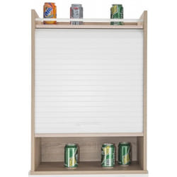 Meuble de Cuisine Chêne Rideau Noir ou Blanc 4 Niches 54 x 76.6 x 354 cm - Blanc - L 54 x l 35.4 x H 76.6 cm