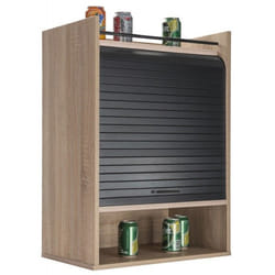 Meuble de Cuisine Chêne Rideau Noir ou Blanc 4 Niches 54 x 76.6 x 354 cm - Noir - L 54 x l 35.4 x H 76.6 cm