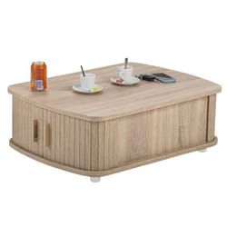Table Basse Rectangle 80 cm Chêne - Chêne Naturel - L 80 x l 57 x H 28.2 cm
