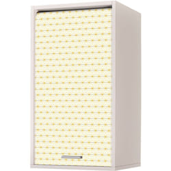 Beaux Meubles Pas Chers - Meuble haut de cuisine à rideau 40 cm blanc imprimé jaune - cook