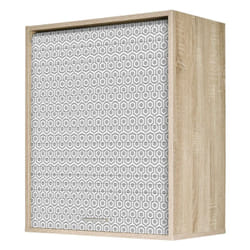 Beaux Meubles Pas Chers - Meuble haut de cuisine à rideau 60 cm chêne imprimé gris - cook