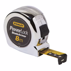Mesure STANLEY Powerlock Blade armor - 8m x 25 mm - 0-33-527 - Ruban de 25 mm de largeur, idéal pour tous les professionnels  ...