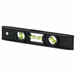 Stanley NIVEAU TORPEDO ABS, 0,2 m, Noir, 2 mm/m, Synthétique ABS, 297,2 mm, 71,1 mm