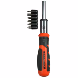 S.O.F. Jeu Multipoint Avec Cliquet +6 Embouts Bdht0-62129 Black+Decker. Jeu De Tournevis Avec Cliquet Et Embouts, Mécanisme D ...