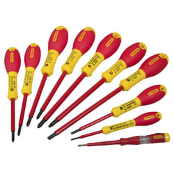 Stanley TOURNEVIS ISOLES 1000V ELECTRICIEN + PHILLIPS + POZI + TESTEUR - MALLETTE DE 10PCS FATMAX