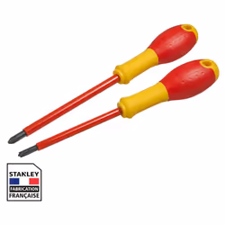 Jeu de 2 tournevis STANLEY FATMAX borniers isolés 1000V - phillips Modèle : jeu de tournevis FATMAX borniers isolés Nombre de ...