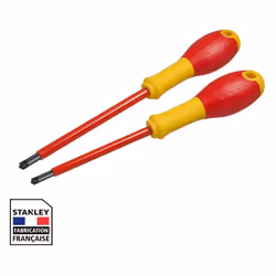 Jeu de 2 tournevis STANLEY FATMAX borniers isolés 1000V - pozidriv Modèle : jeu de tournevis FATMAX Borniers isolés Nombre de ...